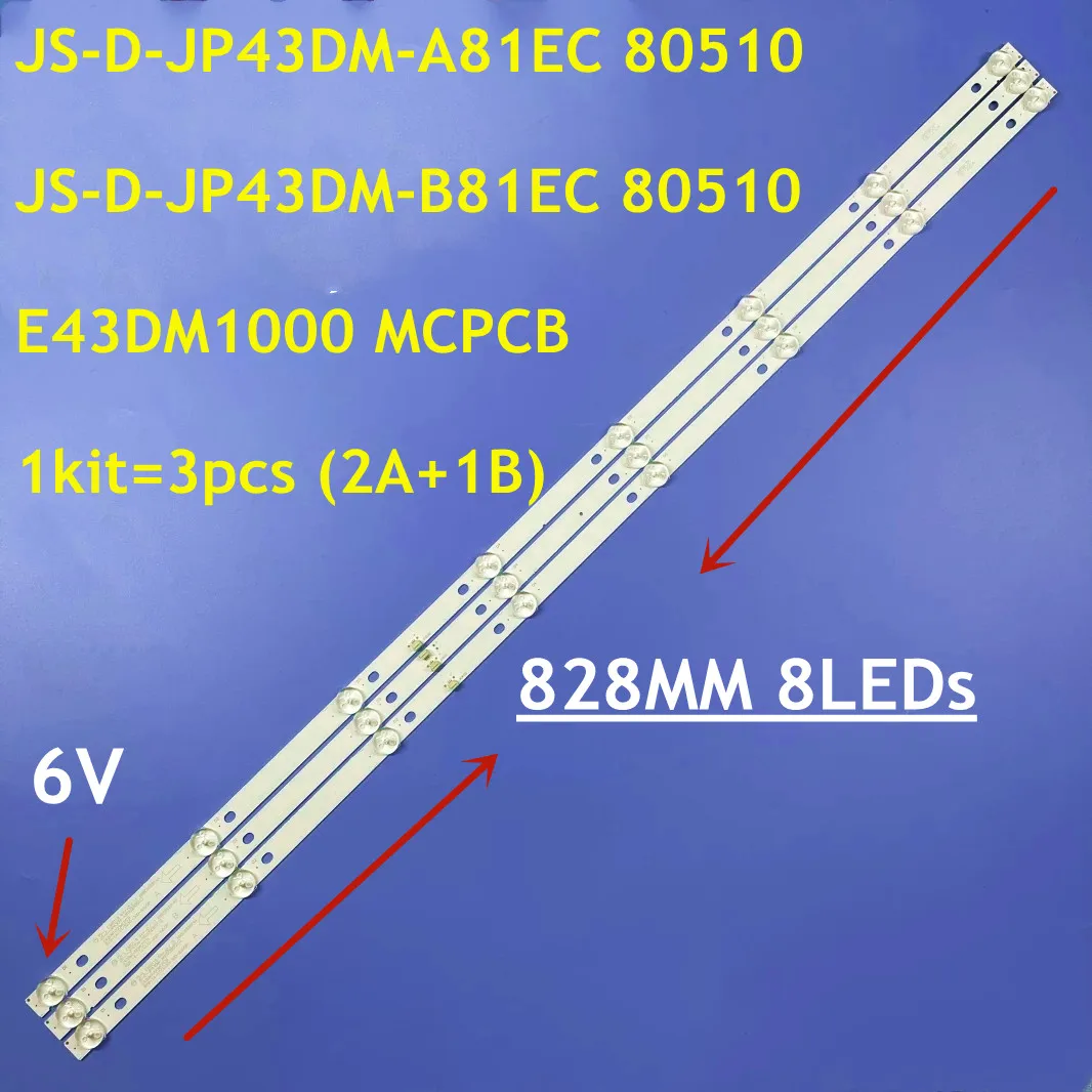 

30Sets LED Strip For JS-D-JP43DM-A81EC JS-D-JP43DM-B82EC (80227) E43DM1000 MCPCB 43S1A BBK 43LEX-7158/FTS2C 43LEX-5058/FT2C