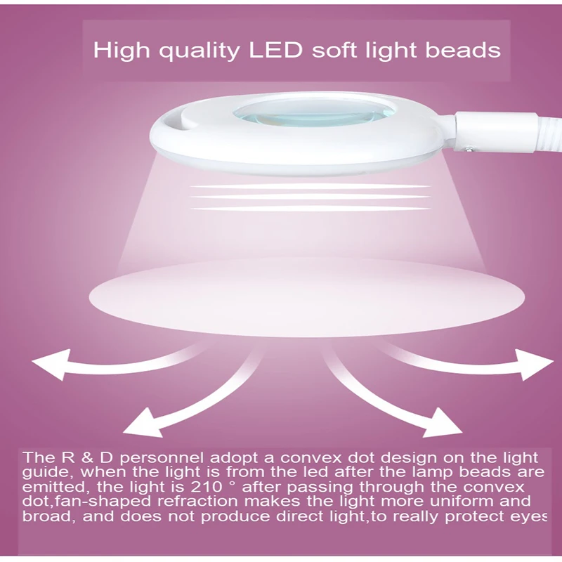  Dimmable LED Stepless Dimming Beauty Lamp Fill Light Beauty Nail Eyelash Eye Protection Multi-funct - 4000418165615