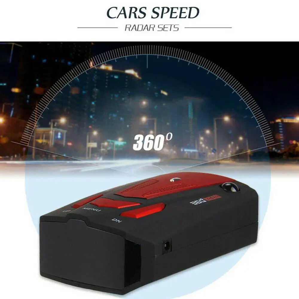 Автомобильный Антирадары Английский Русский Авто 360 градусов для транспорта V7 Скорость голосового оповещения сигнал тревоги Предупреждение 16 Band светодиодный Дисплей Антирадары