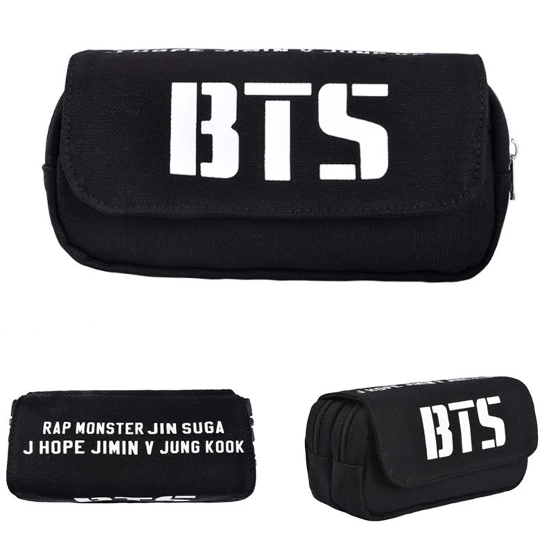 

Creative Canvas Pencil Case Large Storage Pen Bag Simple Style Korean Pencil Bag for Boys&Girls School Stationery Supplies