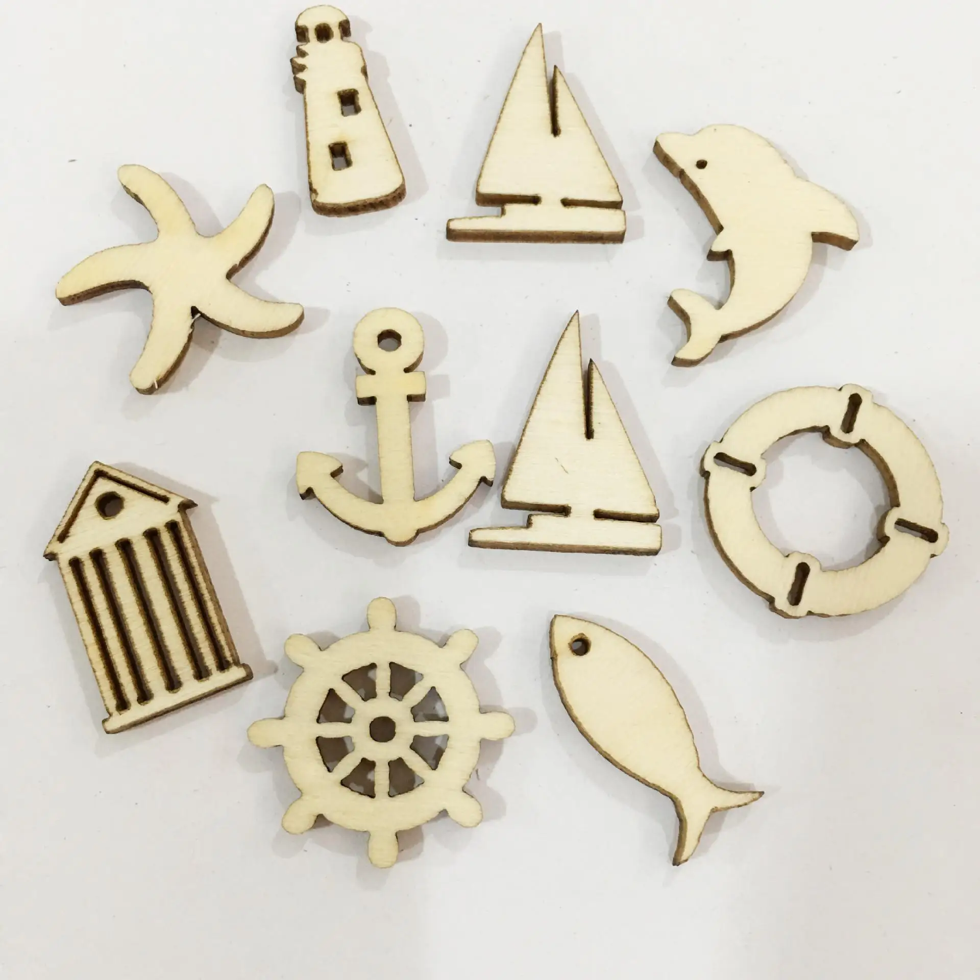 10 шт. Мультяшные поделки ручной работы из дерева резьба по дереву креативное лазерное пятно