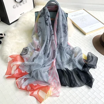 

2019 bright silk scarf for women shawls and wraps large size thin soft fashion pashmina beach stoles foulard lady echarpe hijabs