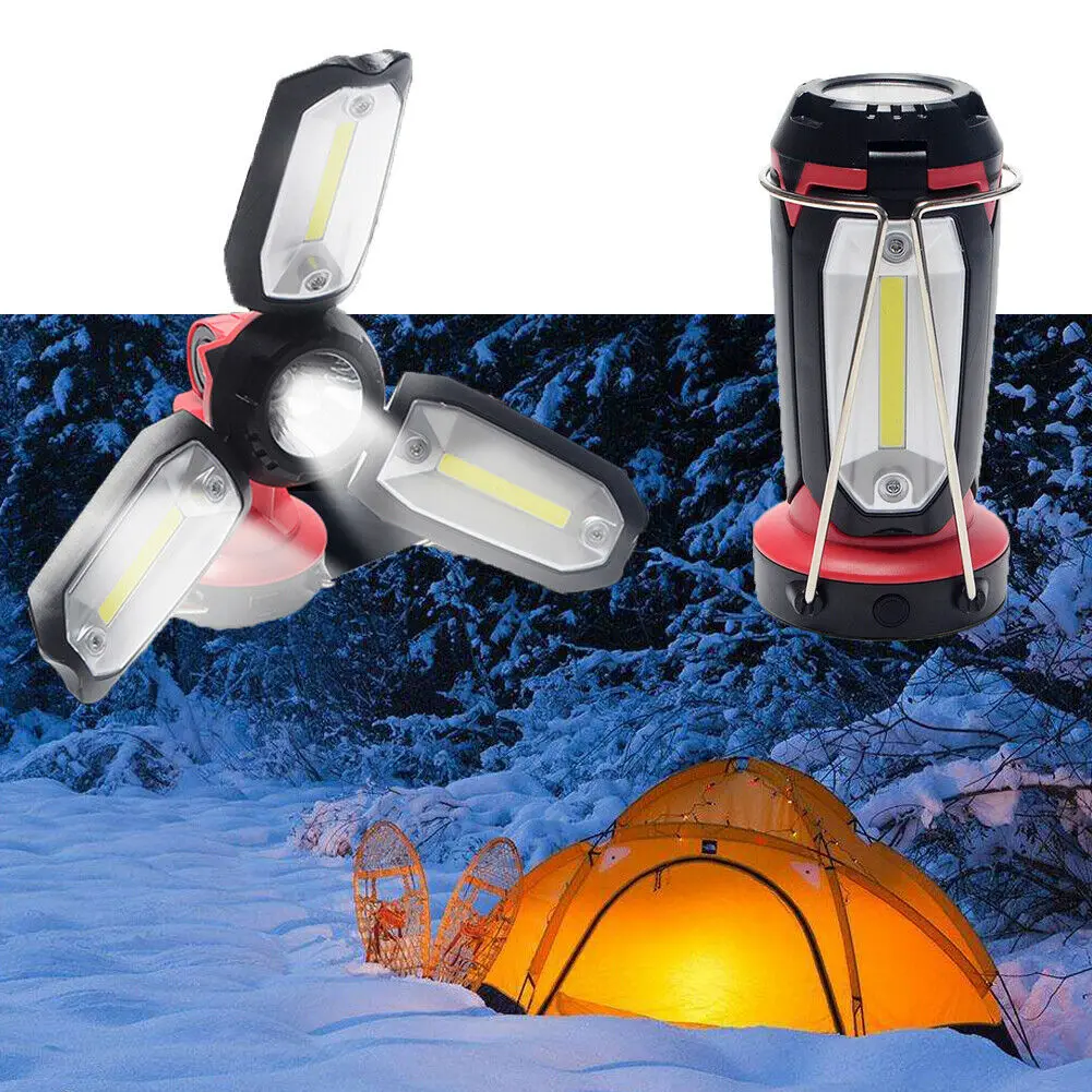 Rechargeable LED Portable Camping Lantern Lamp Outdoor Tent Light Flashlight Emergency Light Torch