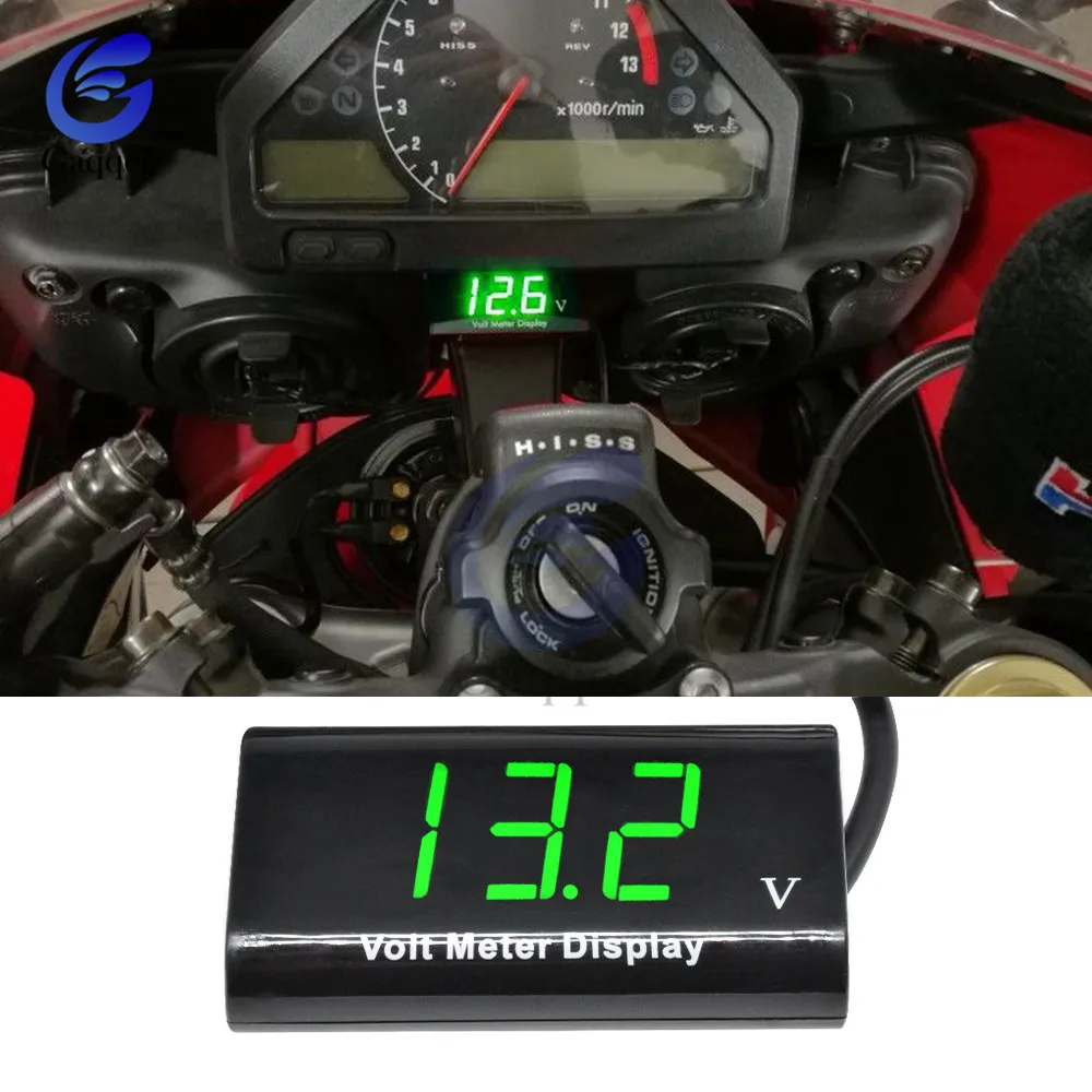 Цифровой вольтметр постоянного тока 12 В 0,5", водонепроницаемый светодиодный дисплей IPX6 для автомобиля, мотоцикла, велосипеда, измеритель напряжения, тестер напряжения