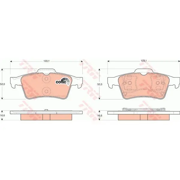 Brake pads NISSAN PRIMERA (P12) 02-/RENAULT LAGUNA 01 rear TRW GDB1469 | Автомобили и мотоциклы