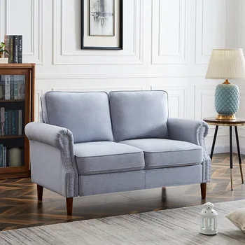 

Modern Nordic Style Sectional Sofa Bed Set Living Room Furniture Light Gray Sofa