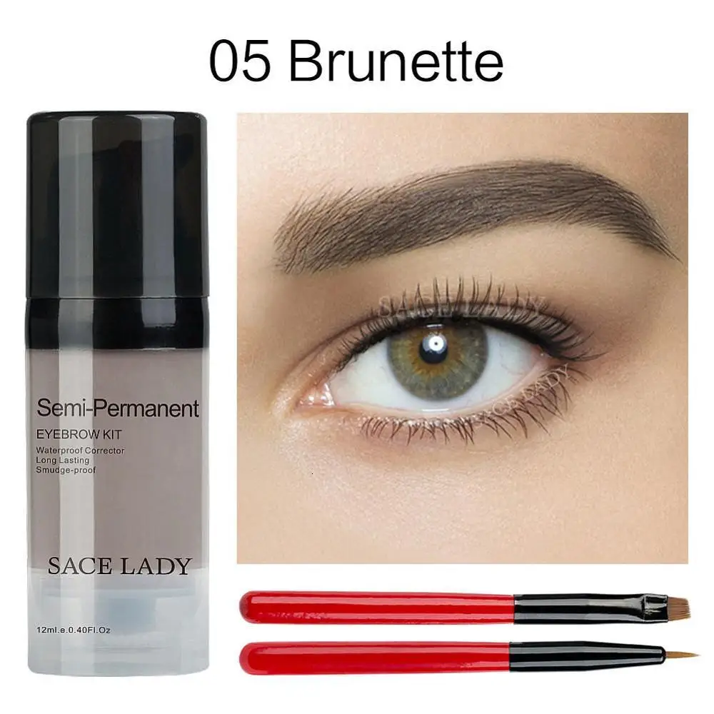 SACE LADY Eye Brow краситель, краска водонепроницаемый гель макияж Расческа для укладки помадой набор черный трафарет для бровей усилитель карандаш набор восковое косметическое средство - Цвет: 05 Brunette Set