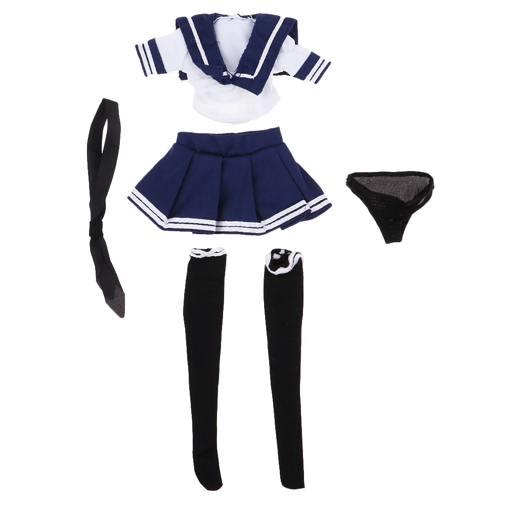 1/6スケールのjk学校の制服のセーラーの衣装12インチの女性の
