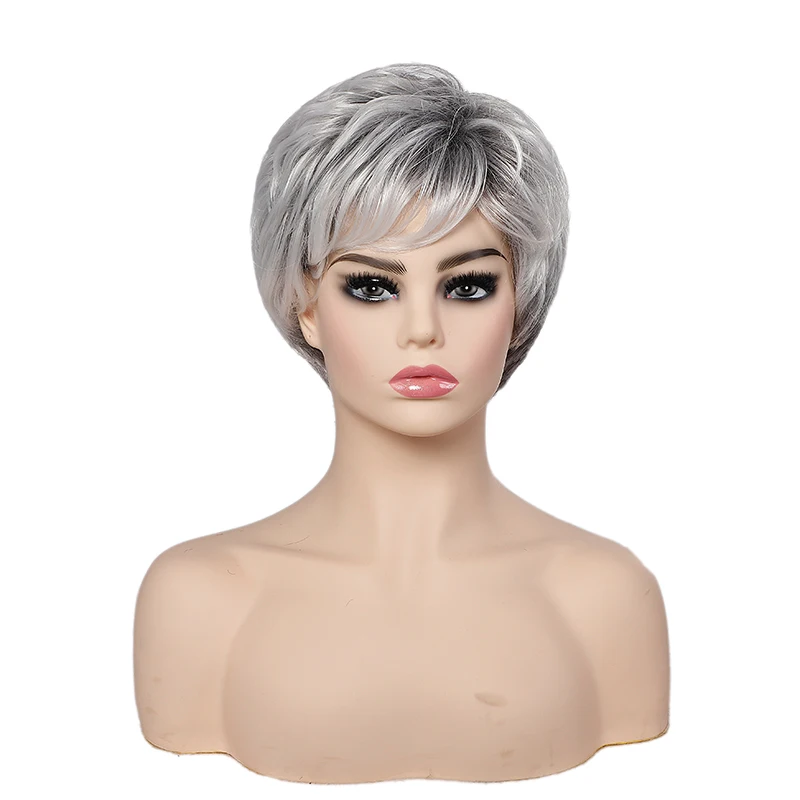 Short Straight Bob Synthetic Wigs Soft Sliver White Hair For Women Heat Resistant Daily Wigs 4pcs lot nordost valhalla audiophile speaker jumper link sliver plated for speakers bridge wire cable short wiring wbt y spade