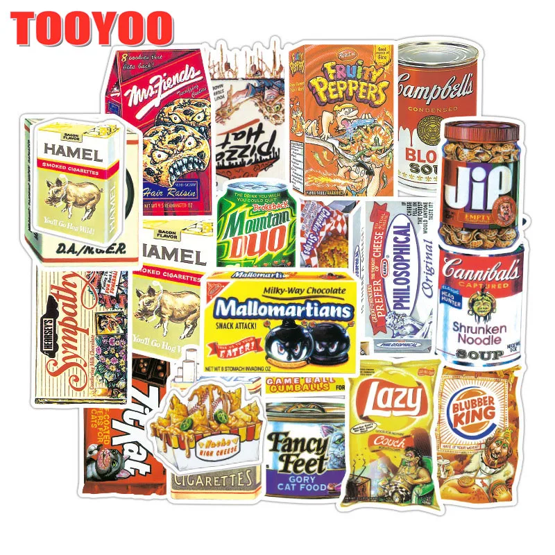 37Pcs/lot Cartoon Food Cookies Stickers For Luggage Skateboard Snowboard Laptop Bicycle Motorcycle Car DIY TOY Stickers