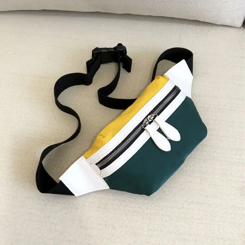Canvas Waist Bag Leisure Fashion Panelled Shoulder Bags Fanny Pack For Women Girls