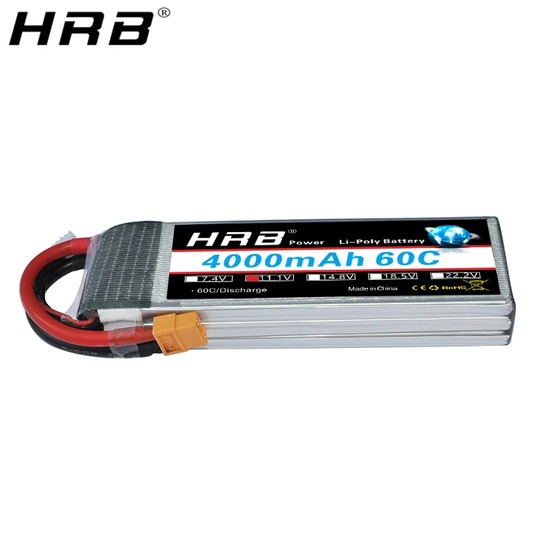 

HRB 3S 11.1V 4000mah Lipo Battery T Deans XT60 TRX XT90 EC5 For Racing Airplane 4WD Car Monster Truck Bait Boat RC Parts 60C DIY