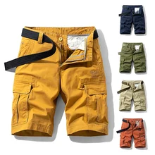 Men's Summer New Tactical Cotton Cargo Shorts Military Army Streetwear Pockets Shorts Men Fashion Loose Camouflage Calf-length