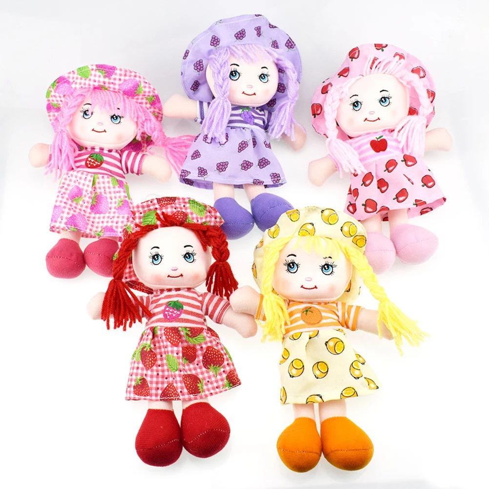 25cm Soft Cartoon Kawaii Fruit Skirt Hat Rag Dolls Cute Baby Cloth Toys Children Birthday Gifts for for Baby Girl Pretend Play