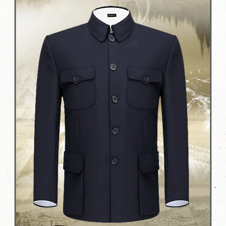 Mao Suit Tops Zhongshan Suit Men's Spring Autumn Clothes Chinese Traditional Clothing Coats Jacket Chinese Tunic for Men