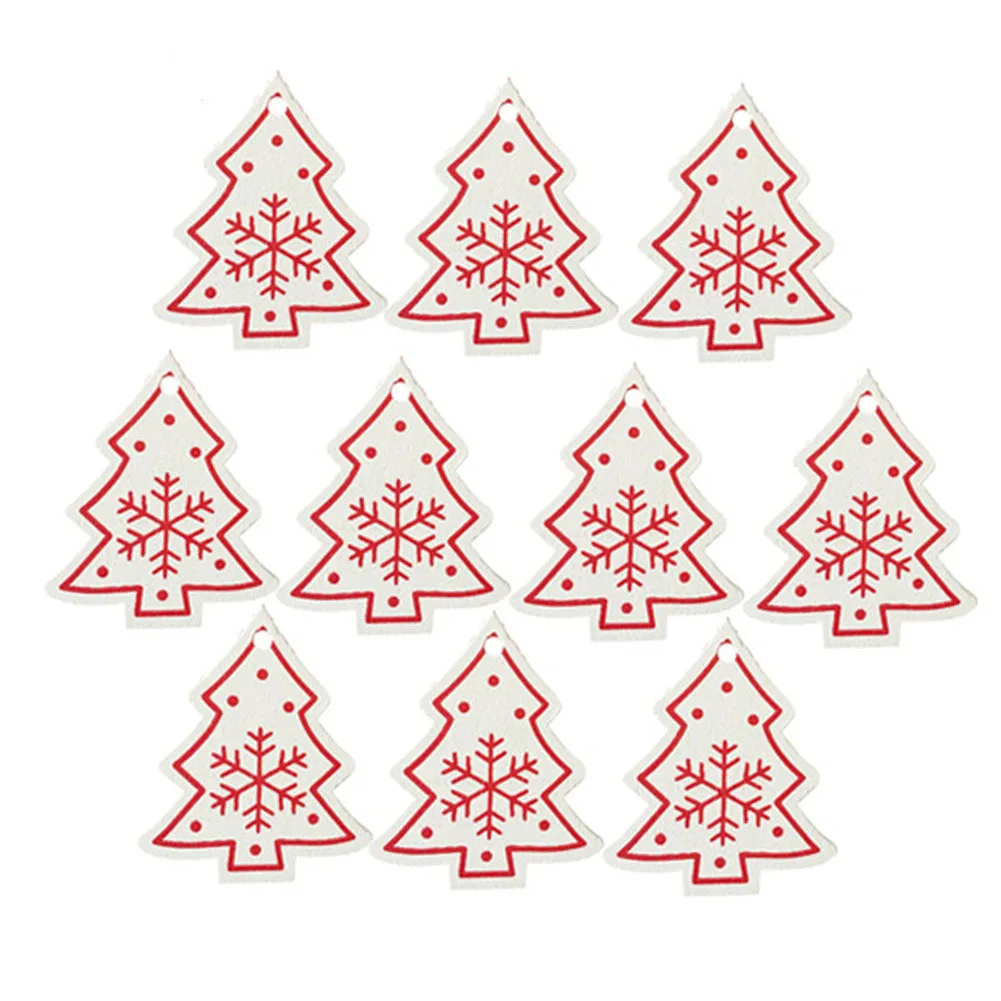 Рождественские деревянные украшения Рождественское украшение подвеска для дома 3D Рождественская елка подвесное украшение для дома - Цвет: Tree-A-10PCS