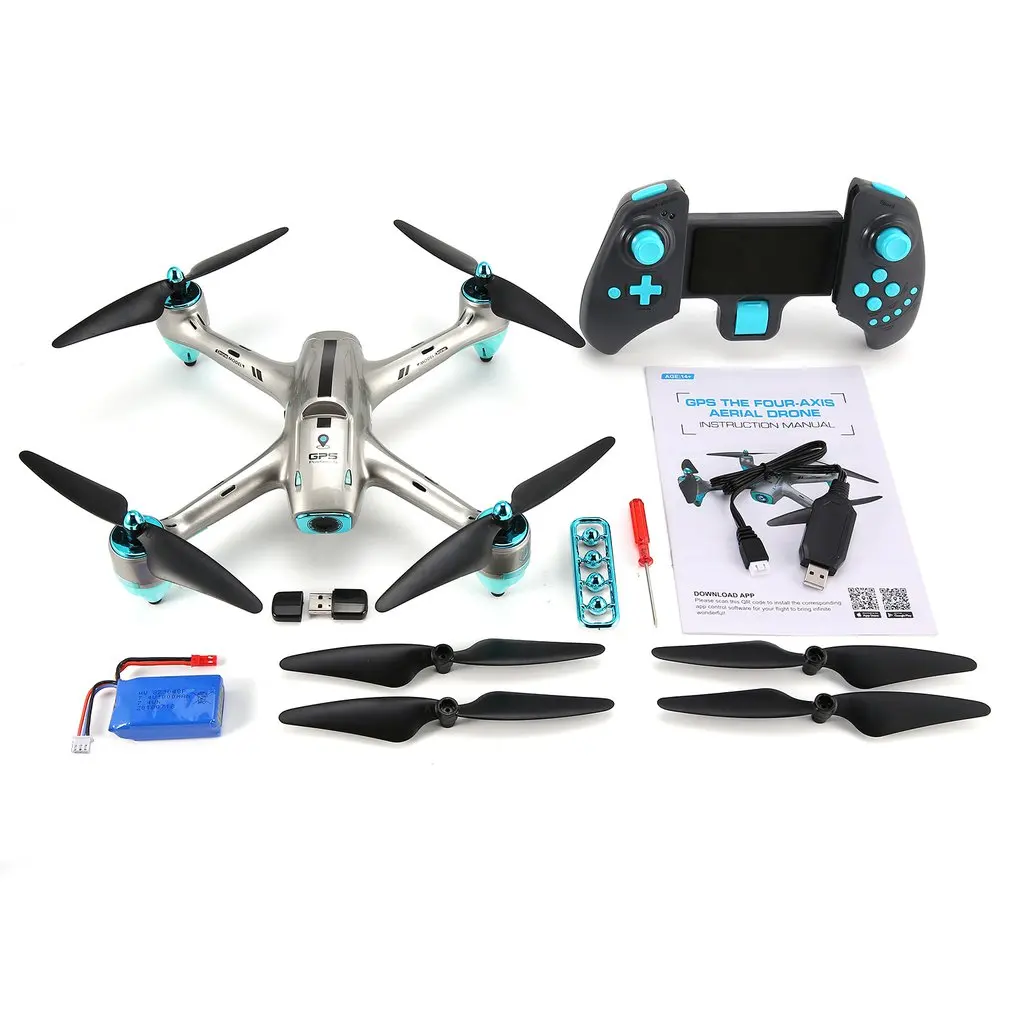 

6957G 2.4G GPS Positioning 720P HD Wide Angle Camera FPV RC Drone Quadcopter Real-Time Follow Me One Key Return 360'Flips Drone
