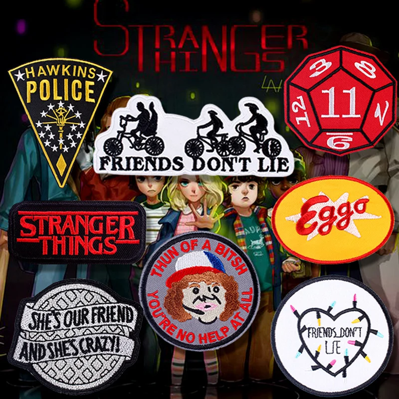 

Nicediy Stranger Things Embroidered Patch Iron On Patches For Clothes friendship Patch On Clothing Applique Badge Decor Washable