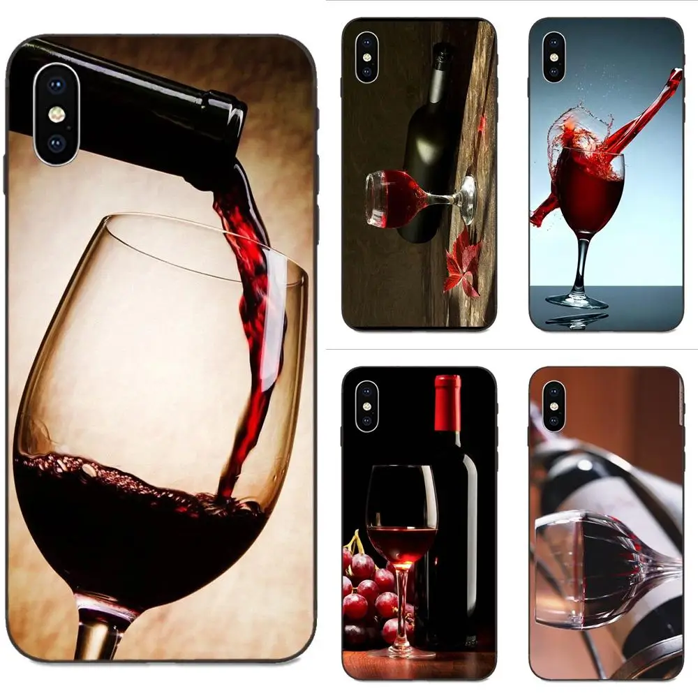 Soft Phone Capa Red Wine &amp Glasses For Huawei Mate 9 10 20 P8 P9 P10 P20 P30 Lite Mini Play Pro P smart Plus Z 2017 2019 | Мобильные