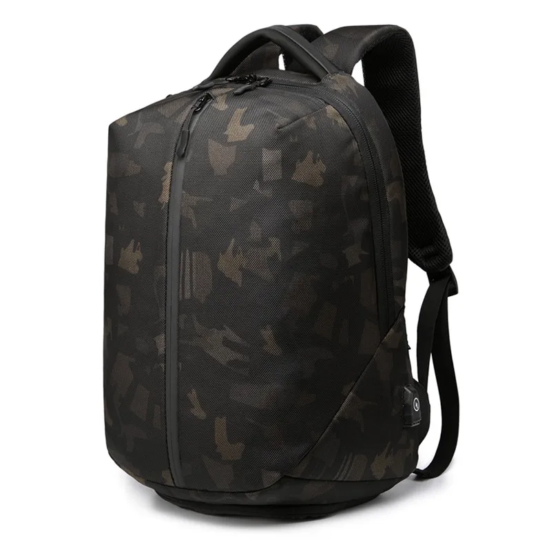 OZUKO, рюкзак для ноутбука, мужской, 1680D, Оксфорд, USB зарядка, рюкзак для путешествий, Противоугонный, водонепроницаемый, на молнии, для фитнеса, сумка, обувь, карман - Цвет: Camouflage