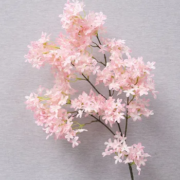 

90cm Large Artificial Flowers Cherry Plum Peach Blossom Plastic Long Stem Silk Flower Branch Fake Flower Wedding Home Decoration