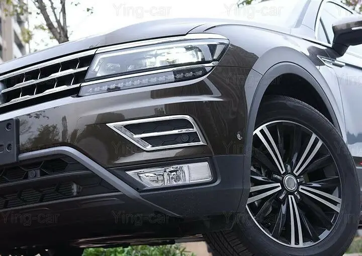 Подходит для Volkswagen Tiguan ABS хромированный передние противотуманные фары Светильник лампы рамка Обложка отделка 2 шт