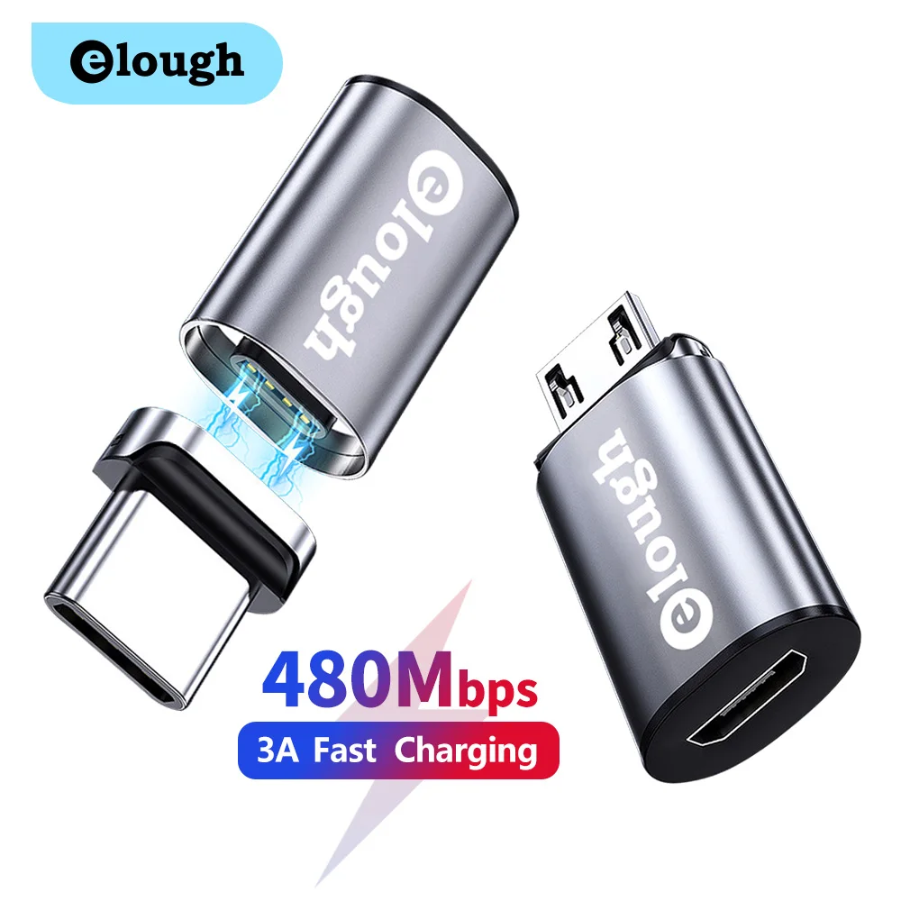 Адаптер Elough OTG USB Type C Магнитный адаптер для iPhone Samsung мама в Micro папа магнитный