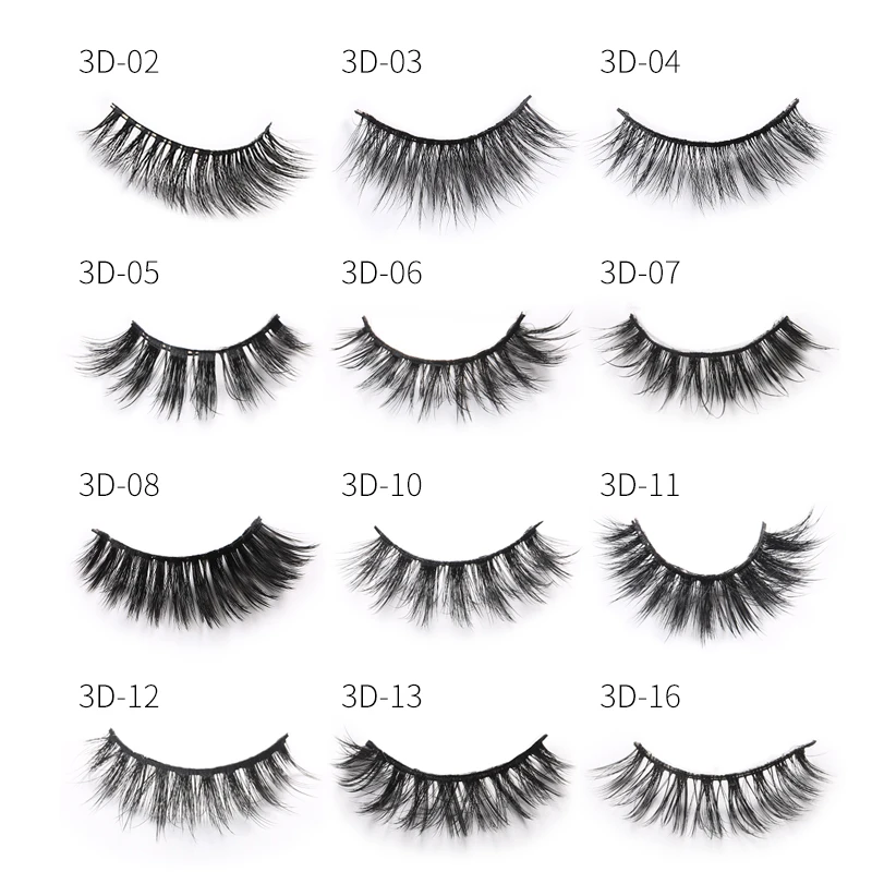 3D Handmade Lashes Makeup Natural Long /Thick False Eyelashes Mink Lashes For Beauty Extension Tools