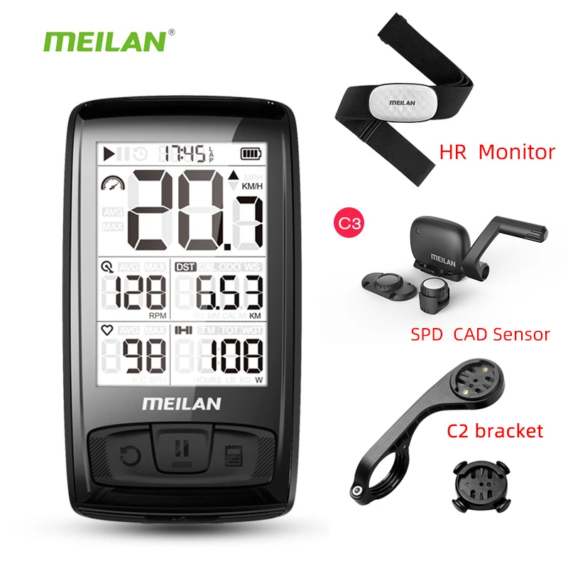 Velocímetro inalámbrico para bicicleta M4 y S1, luces traseras, tacómetro, Monitor de ritmo cardíaco, Sensor de velocidad de cadencia, cronómetro impermeable|Sistemas de navegación para bicicleta| - AliExpress