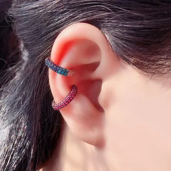

2020 New Hot Gold Copper 5 Colors AAA Cubic Zirconia Clip Earrings Fashion Jewelry Female Wedding Party Gift For Women's jewelry