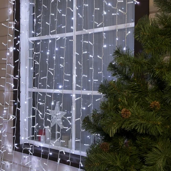 

Garland "Curtain" 2 x 9 m, IP65, UMC, white thread, 1800 LED, white glow, 220 V