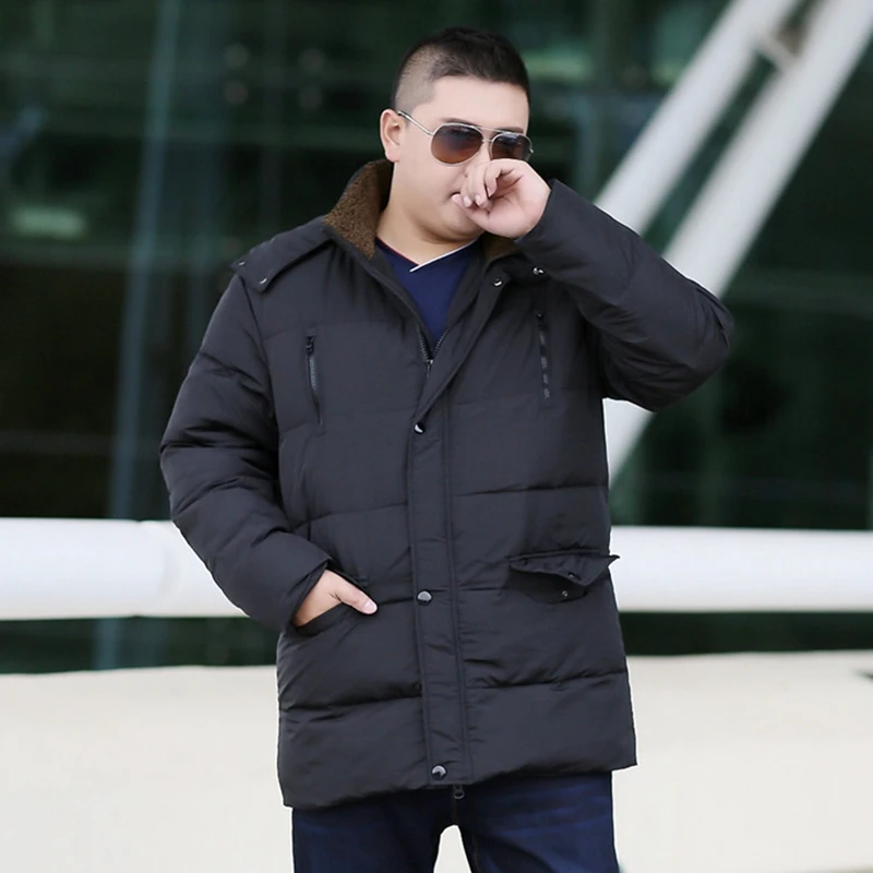 new winter XL add fertilizer 12XL 11XL big yards long down jacket big size detachable cap black fat thin clothes plus size 8XL