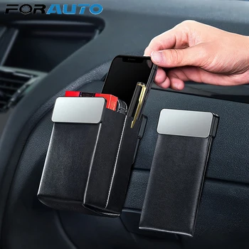 

Magnetic Car Organizer Leather Car Storage Auto Pouch Bag Box Pocket Holder For Phone Card Backseat Seat Car Accessories