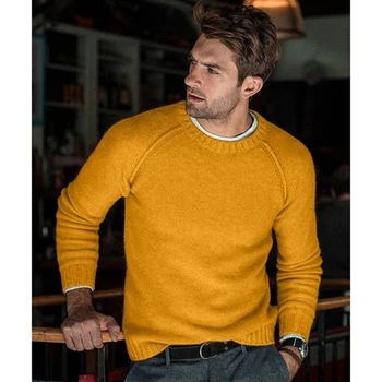 

Fashion Autumn Winter Warm Men Sweater Pullover Knitted Loose Pull Homme Clothes Plus Size Casual Solid Jumper For Male