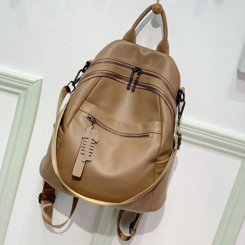 2022 NEW Top Quality Genuine Leather Shopping Women's Backpacks Lady Top Layer Cowhide Large Capacity School Book Backpack Bags 