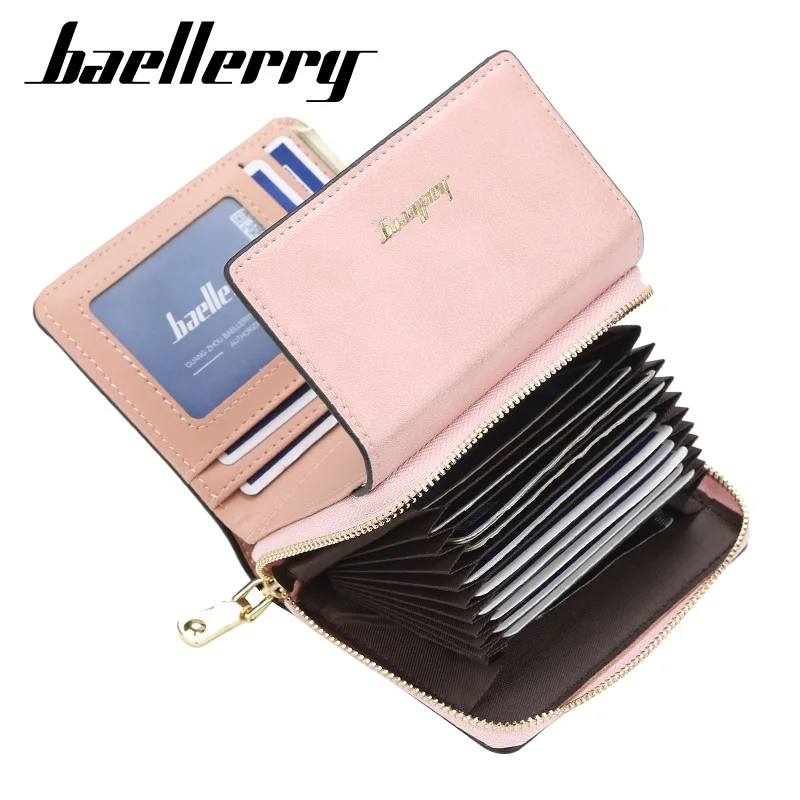 

High Quality New Women Wallets Short Leather Wallet Ladies Zipper Buckle Purses Female Small Women Coin Purse Credit Card Holder