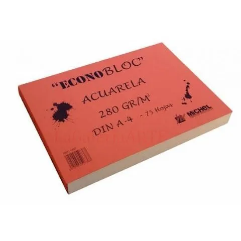 Econobloc 75 hojas Acuarela Michel 20x20cm 280g