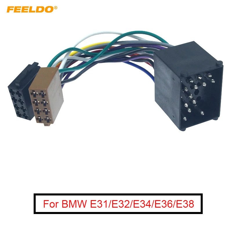 

FEELDO 1PC Car Radio Female ISO Adapter Wring Harness Cable For BMW E31/E32/E34/E36/E38/E39/E46/Z3/Mini #AM6256