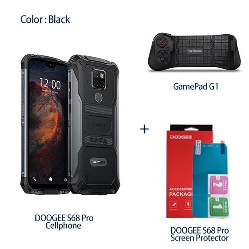 Add GamePad G1 DOOGEE S68 Pro, прочный телефон Helio P70, четыре ядра, 6 ГБ, 128 ГБ, Беспроводная зарядка, IP68, водонепроницаемый, NFC, 6300 мА/ч, 12В, 2 А, зарядка, 5,9 дюймов, FHD - Цвет: Add GamePad G1