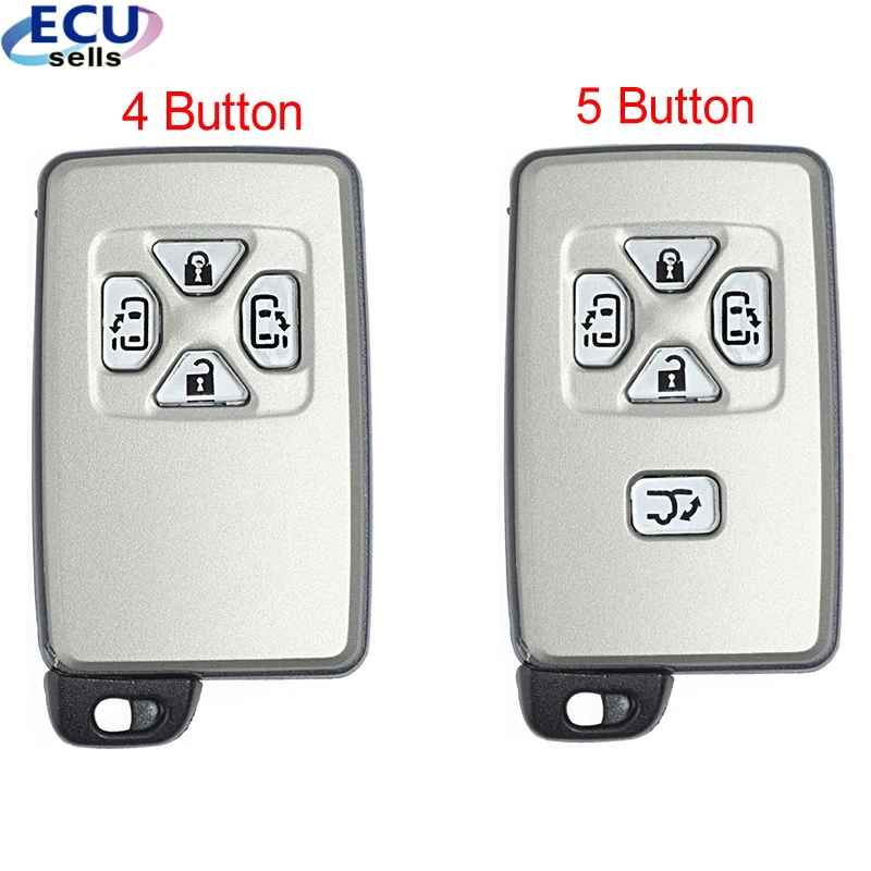 4/5 Button Smart Card Remote Car Key Shell Case Fob For Toyota Alphard Estima VellfireWith Uncut Blade White Color | Автомобили и