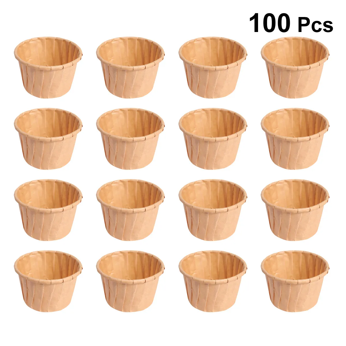 100pcs Disposable Curled Baking Cake Cups Heat-Resistant Paper Muffin Cupcake Paper Cups Baking Cupcake Wrappers Cake Wrapper - Цвет: Brown