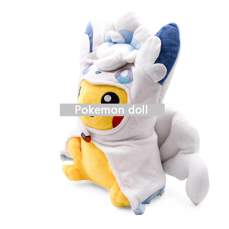 Takara Tomy Pokemon Plush 30CM Arrival Pikachu Cosplay Alola Vulpix Stuffed Doll Kids Toys for Children
