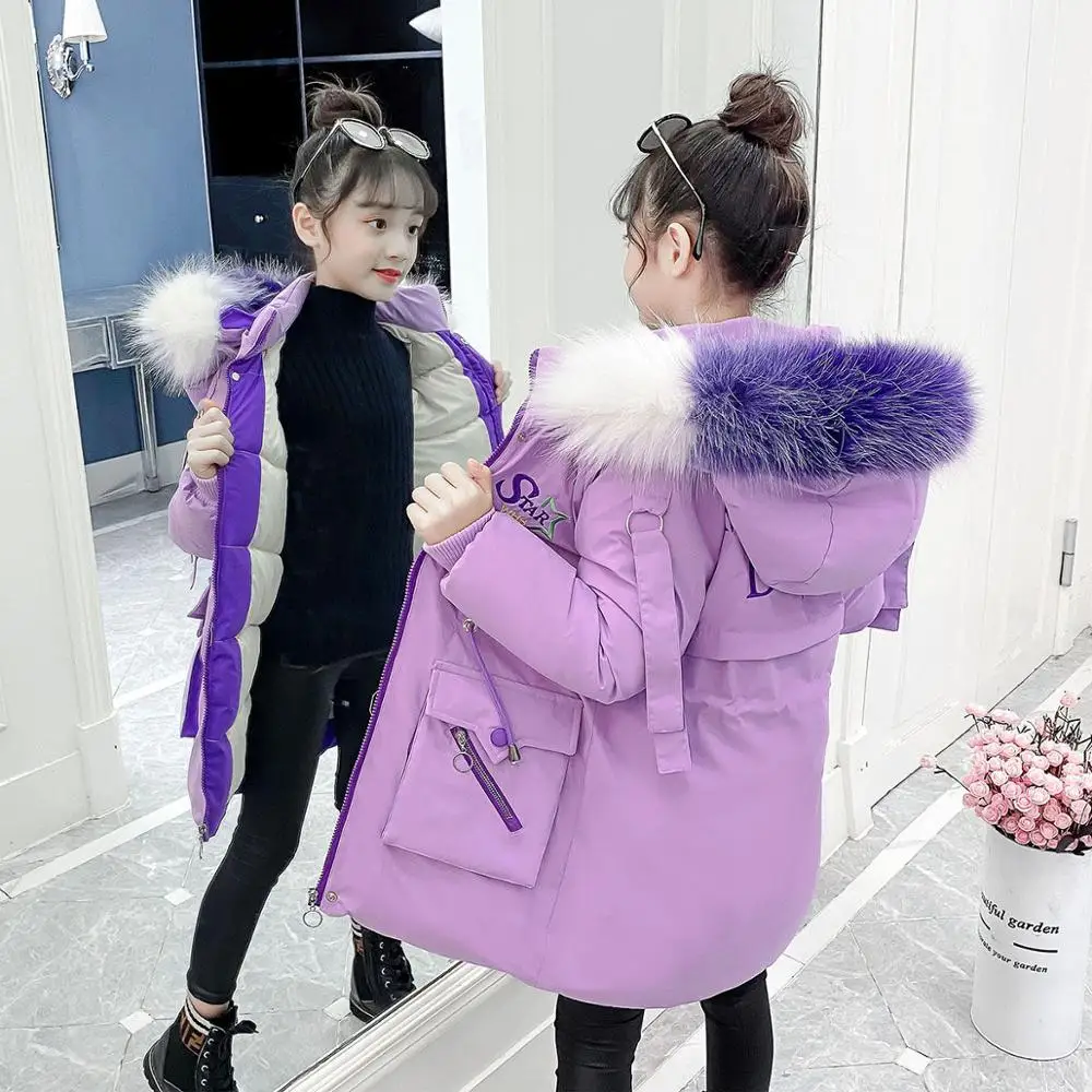 

Fashion Children's Winter Cotton Jacket Girls Boys Shiny Warm Ski Suit Winter Coat 5-14 Years Teenage Girl Parka Snowsuit
