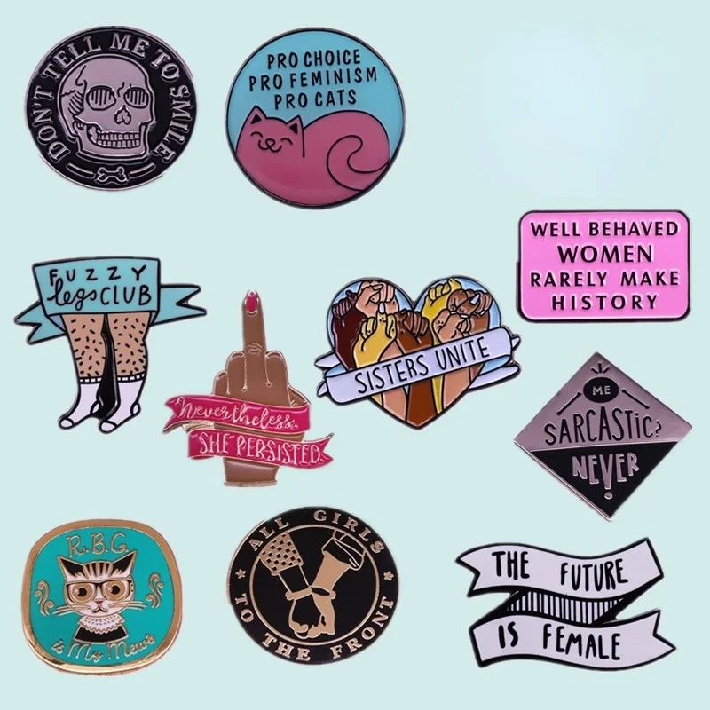 Эмалированные броши в форме феминистских лацканов феминистская Мотивационная