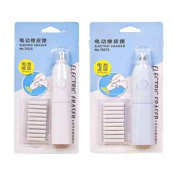 

Kawaii Electric Pencil Eraser with 10pcs Rubber Refills for Kids Painting Sketch Drawing Office School Supplies Stationery