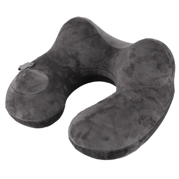 

Inflatable Pillow Portable U-Shaped Neck Pillow Sleeping Artifact Automatically Presses Headrest Light Grey