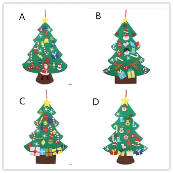 

New 20pcs/lot DIY Felt Christmas Tree New Year Gifts Kids Toys Artificial Tree Wall Hanging Ornaments Christmas Decoration