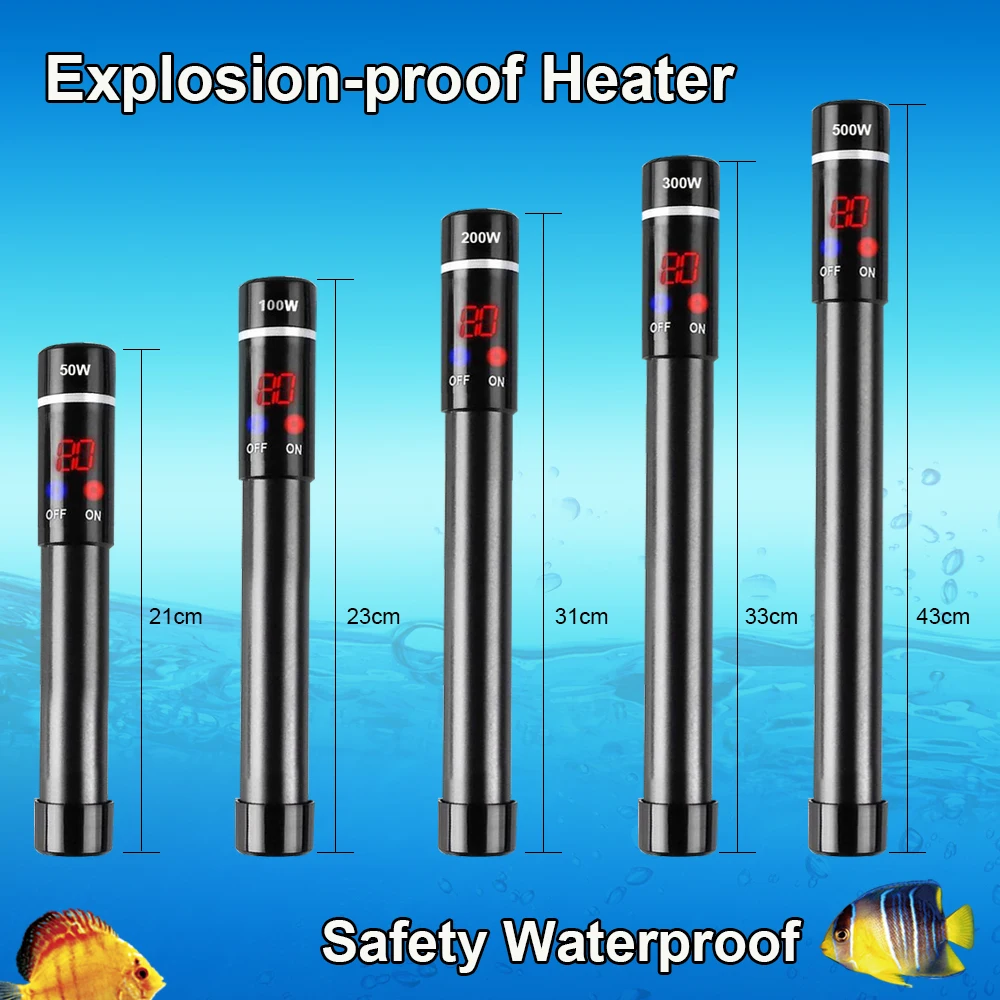 

Adjustable Temperature Thermostat Heater Rod EU/US/UK/AU Plug Submersible Aquarium Fish Tank Water Heat 50/ 100/ 200/ 300/500W