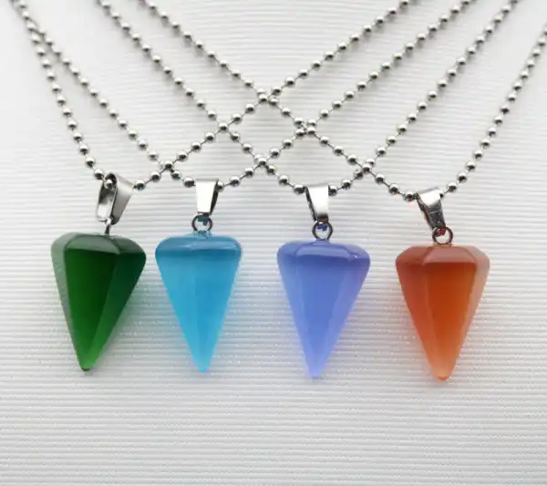 Dogal Kaplan Gozu Tasi Luks Zincir Kolye