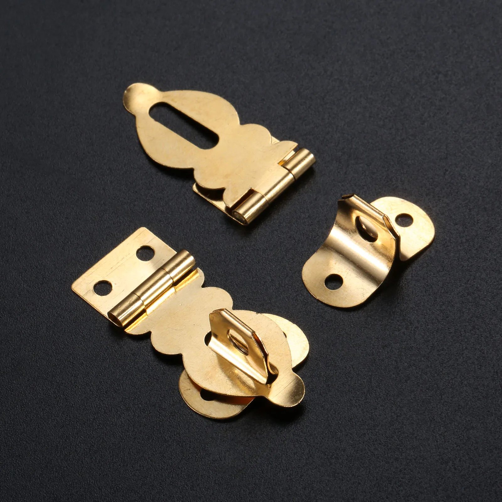 HAPS and PADLOCK ハプスロック ドイツ製 10Pcs Brass Solid Padlock Hasp Mini Buckles w/screws Wood